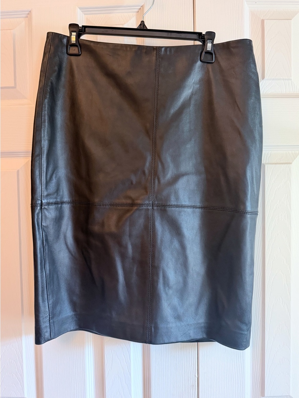 Talbots Black Leather Pencil Skirt - Classic Women's Skirt